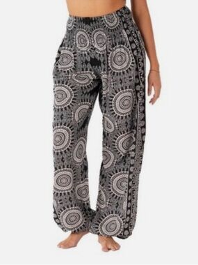 Lotus & Luna Bondi Harem Pants XS Black White Boho Mandala Handmade Thailand